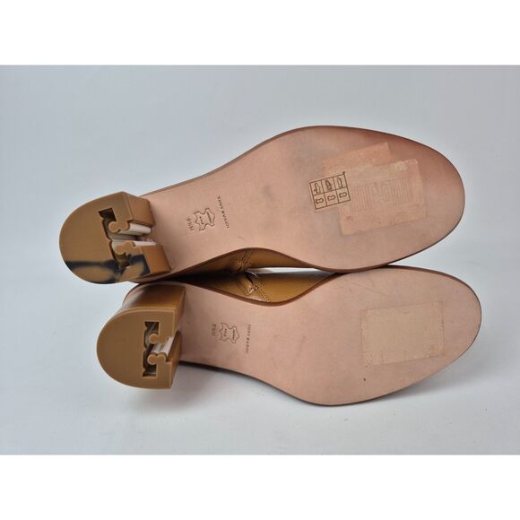 Tory Burch Women's Brown Brooke Stamped Heel Leather Bootie Size 9.5 - Picture 6 of 7